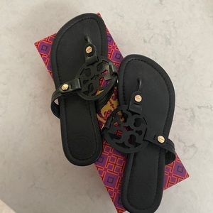 Black sandals worn once